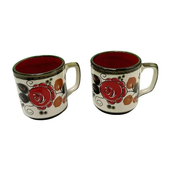 Schramberger Tyrol Lot  2 Coffee Mugs Full Size Art Pottery Germany - Picture 5 of 9